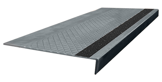 Diamond Design Rubber Stair Treads with Abrasive Strips