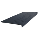 High profile raised disc pattern rubber stair tread with square nose in marbleized color