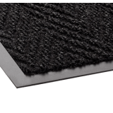 Chevron Matting indoor entrance mat with a charcoal V-pattern needle-punch surface in a commercial lobby
