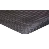 Black diamond deck plate ESD anti-fatigue mat with beveled edges and grounding cord snap