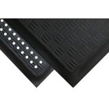 Black Cushion Station nitrile anti-fatigue mat with beveled edges