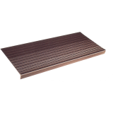 Heavy duty vinyl stair tread with sharp-rib surface and square nose installed on an interior commercial stair step