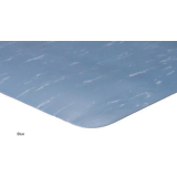 Blue marble anti-fatigue kitchen mat with smooth surface and cushioned backing for standing support