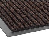Needle Rib Matting indoor entrance mat with a charcoal linear-ribbed surface at a small storefront entrance