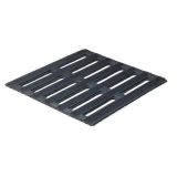 Black open-slot recycled rubber Counter Tread drainage runner with ribbed surface
