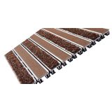 Recessed 3/4-inch aluminum floor grate with rubber-hinge rails and deep drainage well