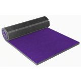Roll-out carpet bonded foam cheerleading mat with colored carpet surface and foam core