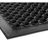 Black Safe Walk Jr. rubber anti-fatigue drainage mat with molded edges