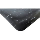 Cushion Step marbleized rubber workstation anti-fatigue mat in black with smooth marble pattern surface
