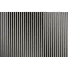 Gray wide rib vinyl runner matting with rounded lengthwise ribs laid down a commercial corridor